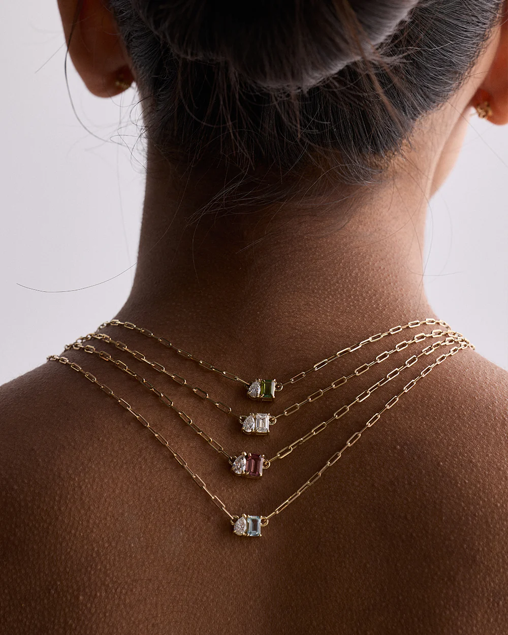 Bridget Diamond Toi et Moi Necklace - Pink Tourmaline - Image 7