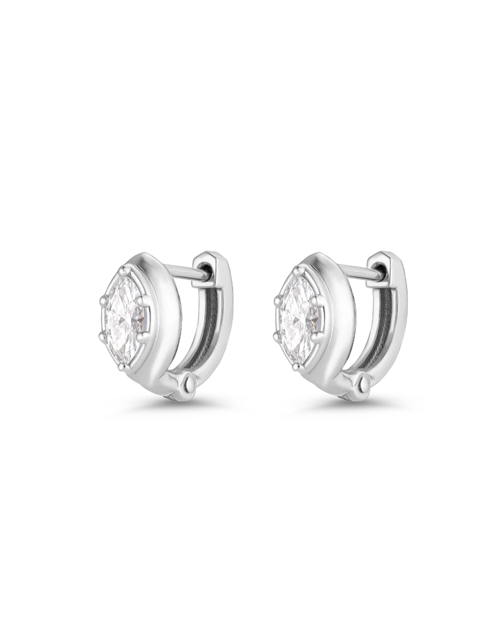 Cleo Marquise Diamond Huggies - Image 10